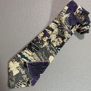 Vintage ENVOY Mens Tie Limited Edition Old Hollywood Black Purple 55.5" USA